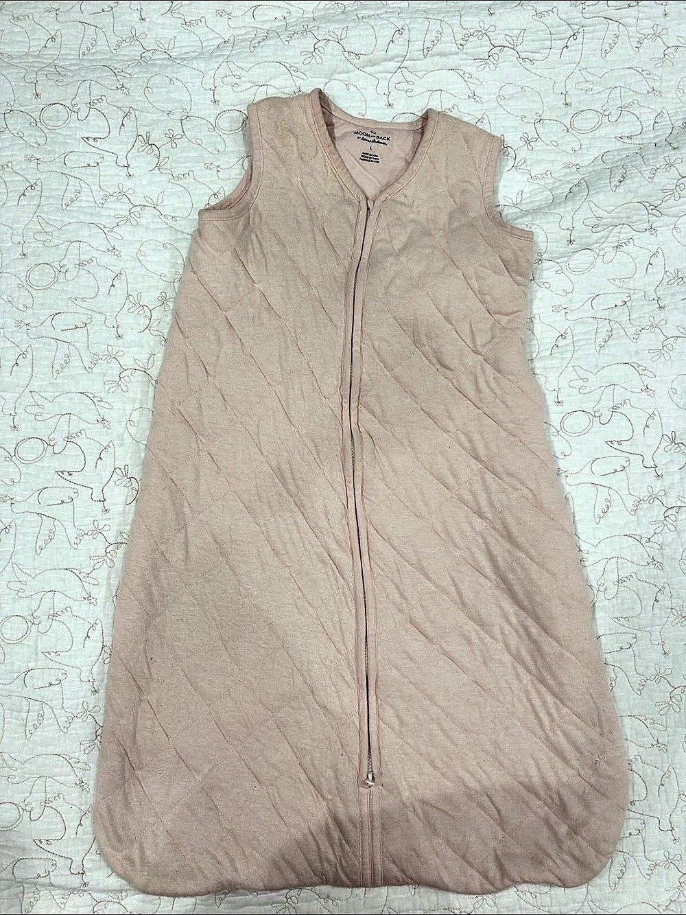 Moon and Back by Hanna Andersson Quilted Zip Sleep Sack Pink Baby L